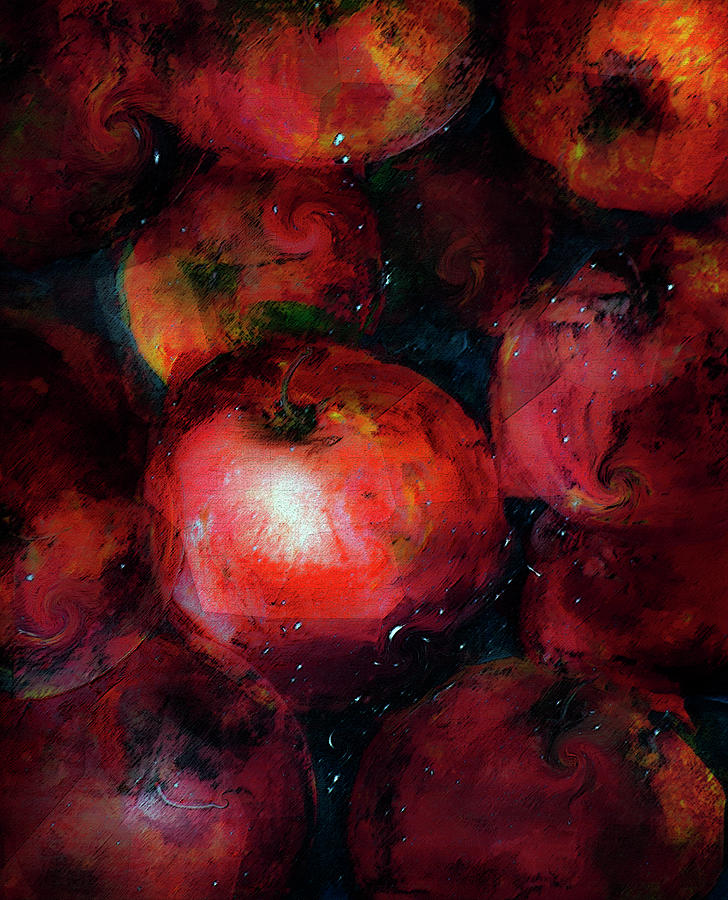 Deep Apple Space Painting by Lisa Kaiser