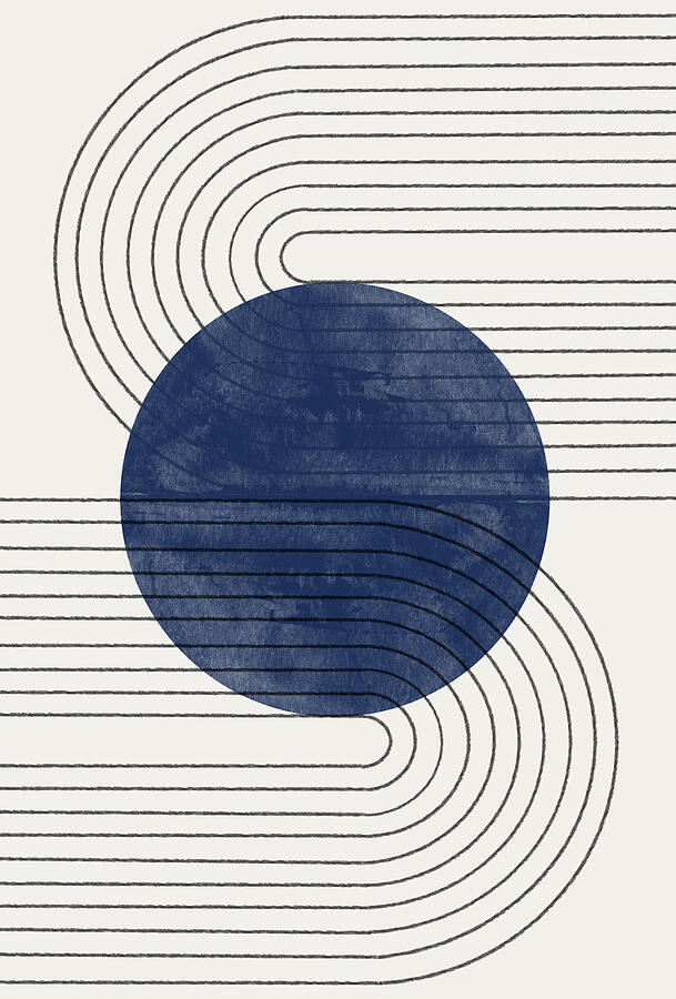 Geometric Photograph - Deep Blue Balance No.4 by The Miuus Studio
