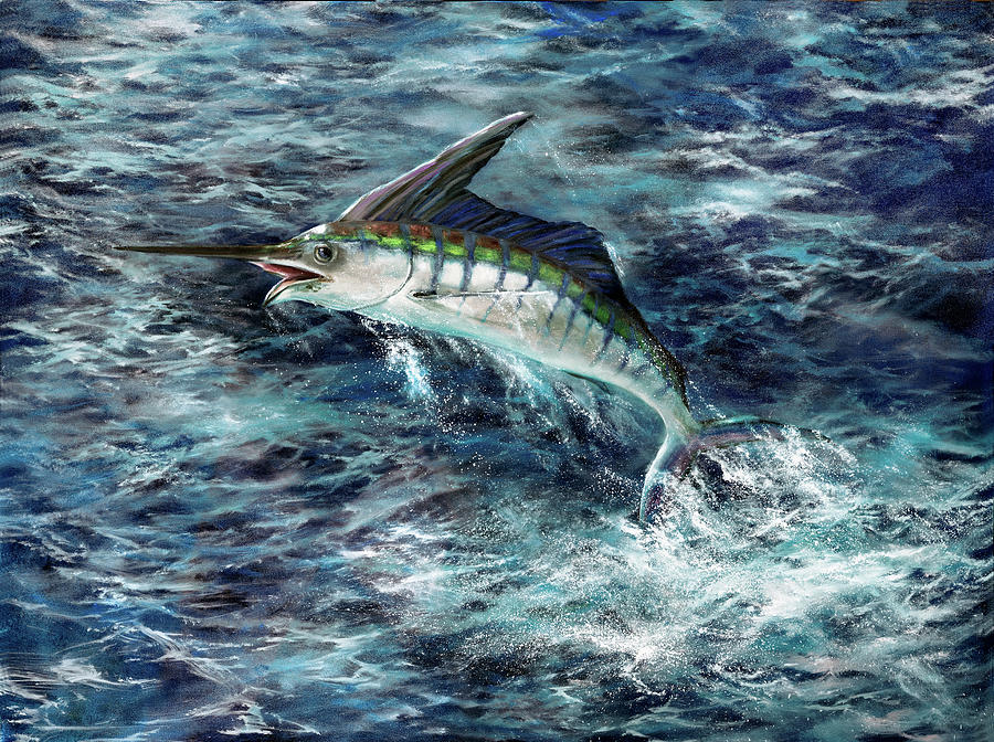 Deep Blue Marlin Painting by Lynne Pittard