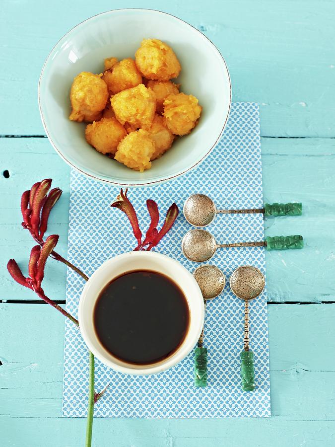 Deep-fried Sweet Potato Bites With Soy Sauce asia Photograph by Hannah Kompanik
