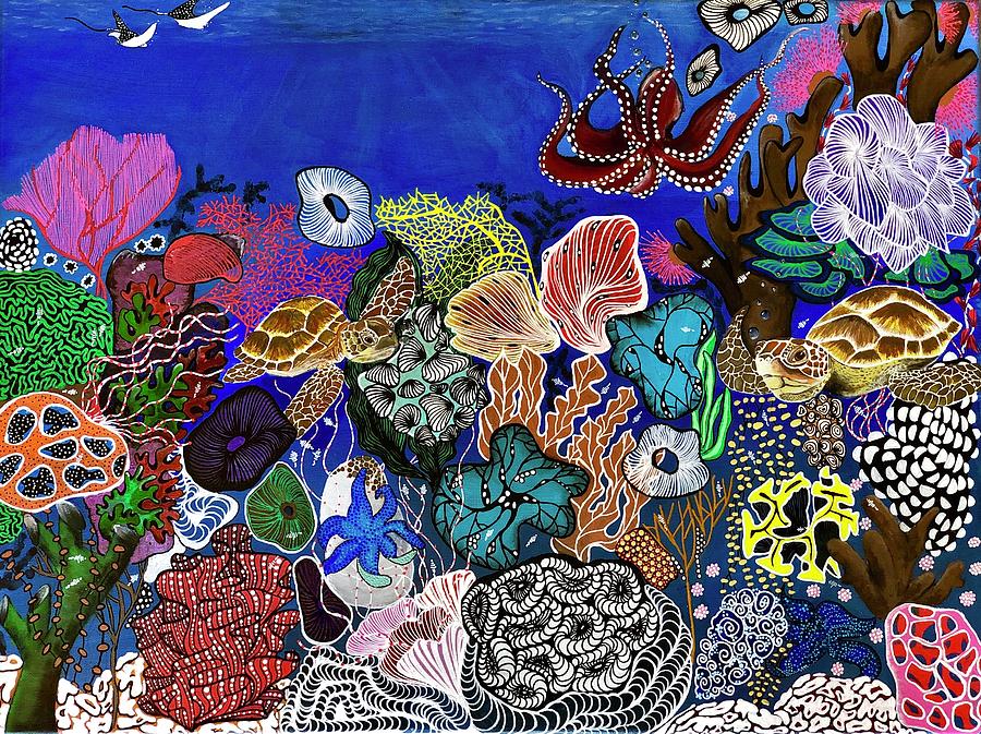 Deep Ocean paradise Mixed Media by Veronica Wong - Fine Art America