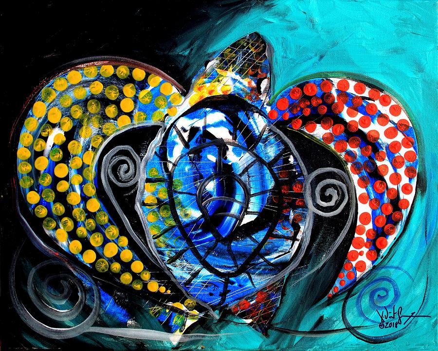 Deep Sea, Sea Turtle Painting by J Vincent Scarpace