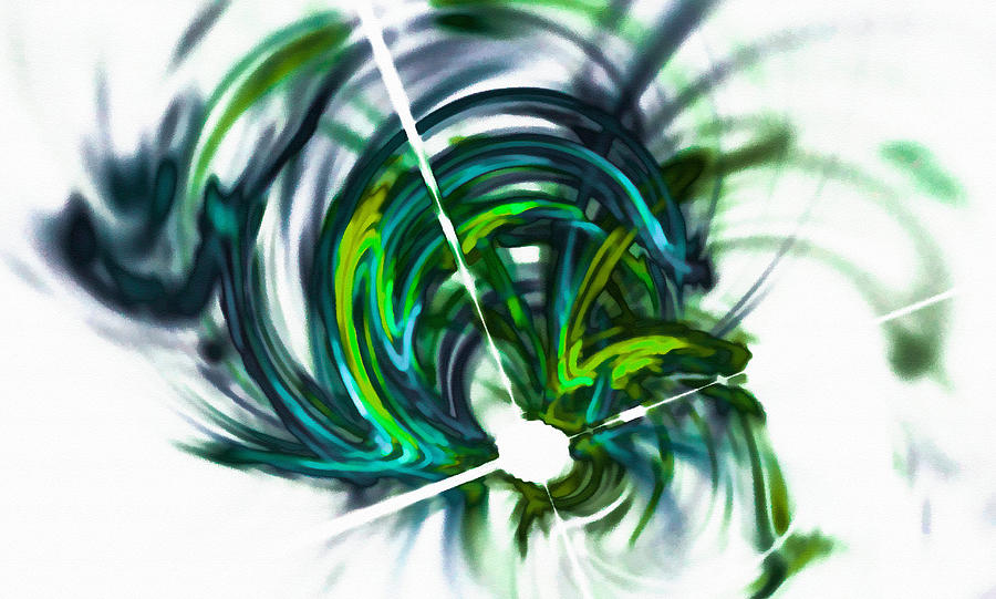 Deep Space Abstract Blue Green Digital Art by Don Northup
