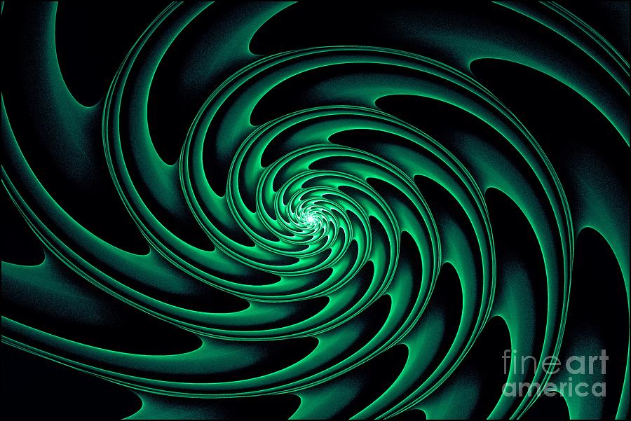 Deep Swirl Blue and Green Digital Art by Doug Morgan