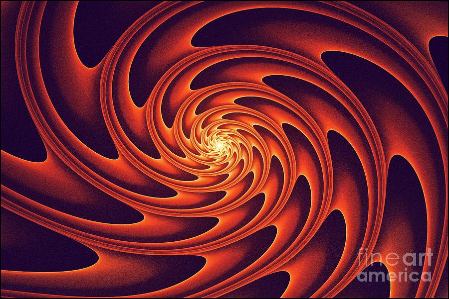 Deep Swirl Orange and Violet Digital Art by Doug Morgan
