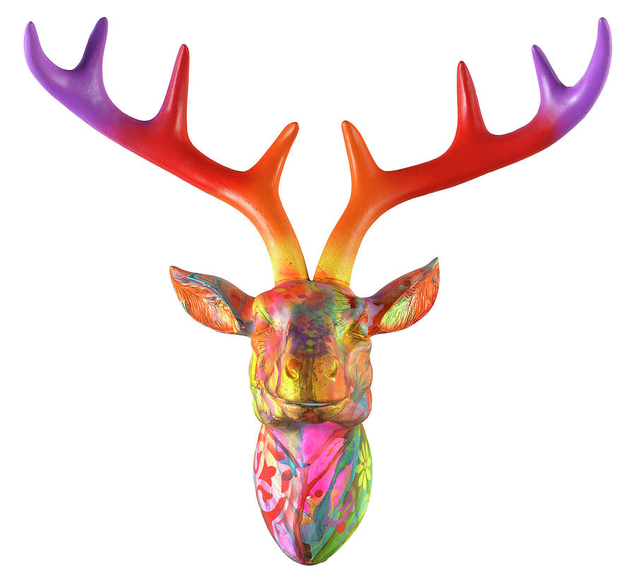 Animal Mixed Media - Deer Bust by Dean Russo- Exclusive