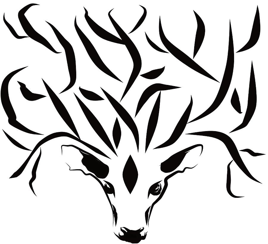 Deer silhouette Digital Art by Patricia Piotrak