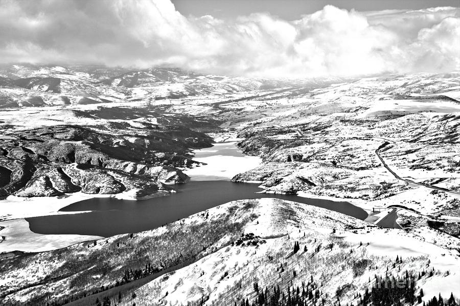 Deer Valley Bald Mountain Views Black And White Photograph by Adam Jewell