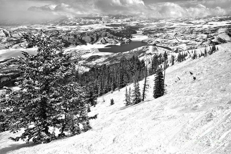 Winter Photograph - Deer Valley Views From The Bumps Black And White by Adam Jewell
