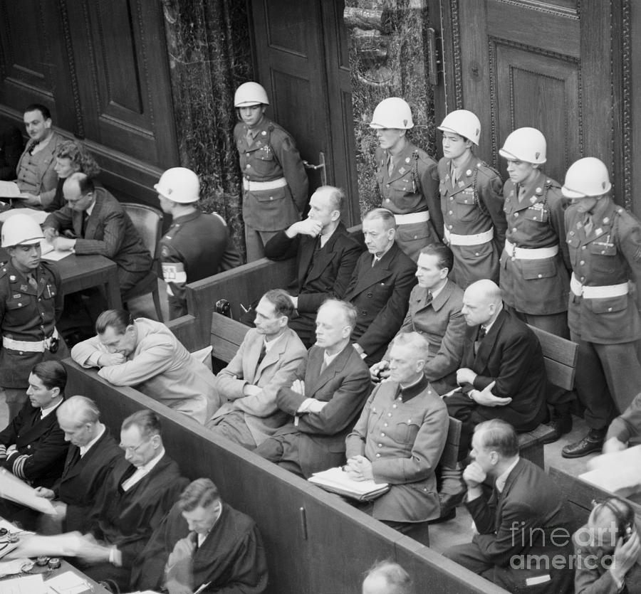 Defendants At Nuremburg War Crimes Trial Photograph by Bettmann