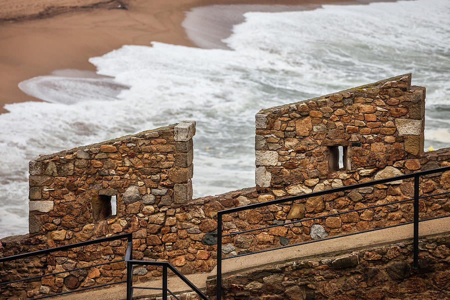 Defensive Stone Wall Battlement By The Sea Photograph by Artur Bogacki