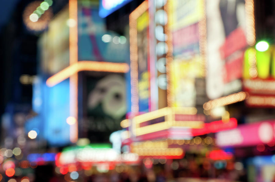 Defocused Bright Lights Of Time Square Photograph by Travelif