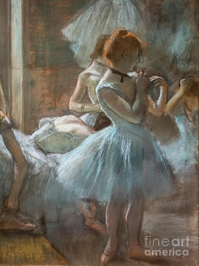 Degas, Dancers Detail Painting by Edgar Degas