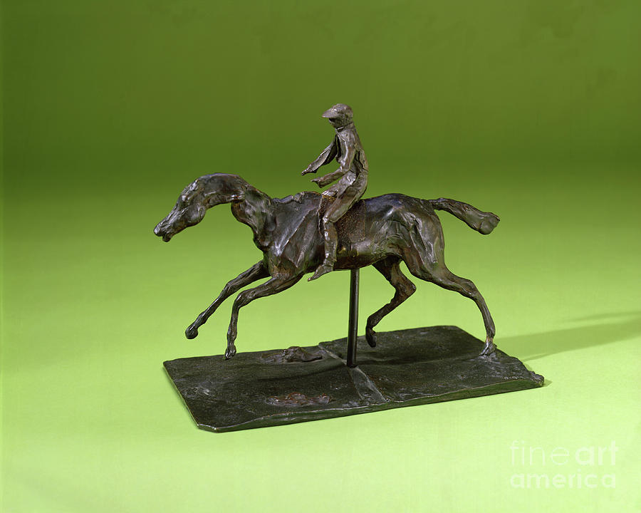 Degas, Jockey On A Horse Bronze Painting by Edgar Degas