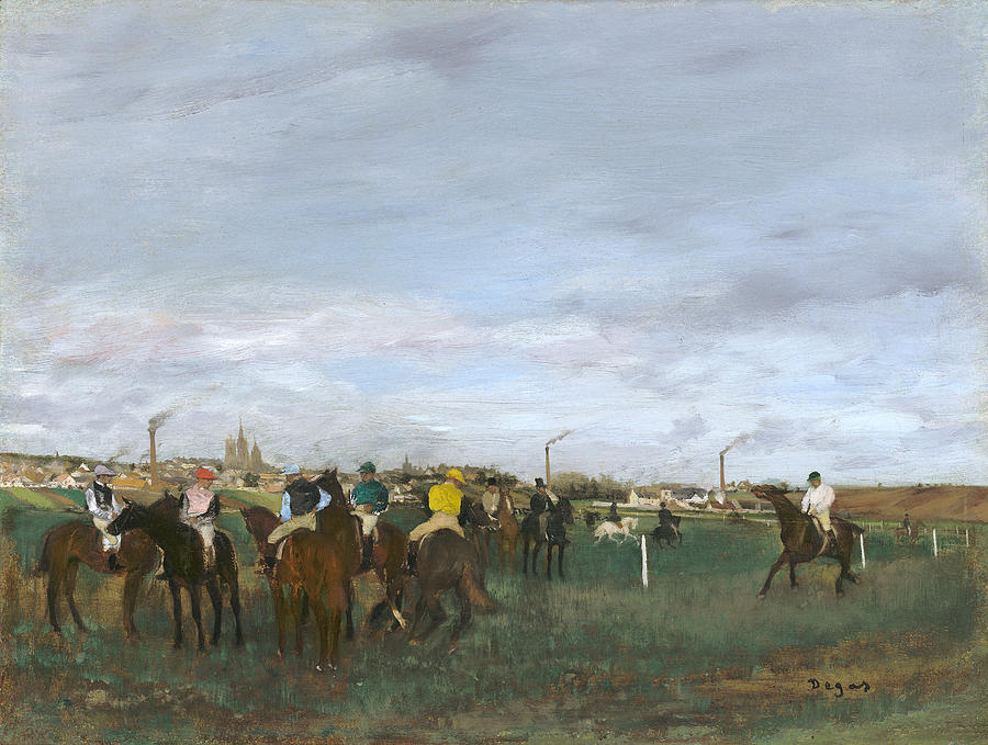 The Races, 1873 Painting by Edgar Degas The Races, 1873 Painting by Edgar Degas