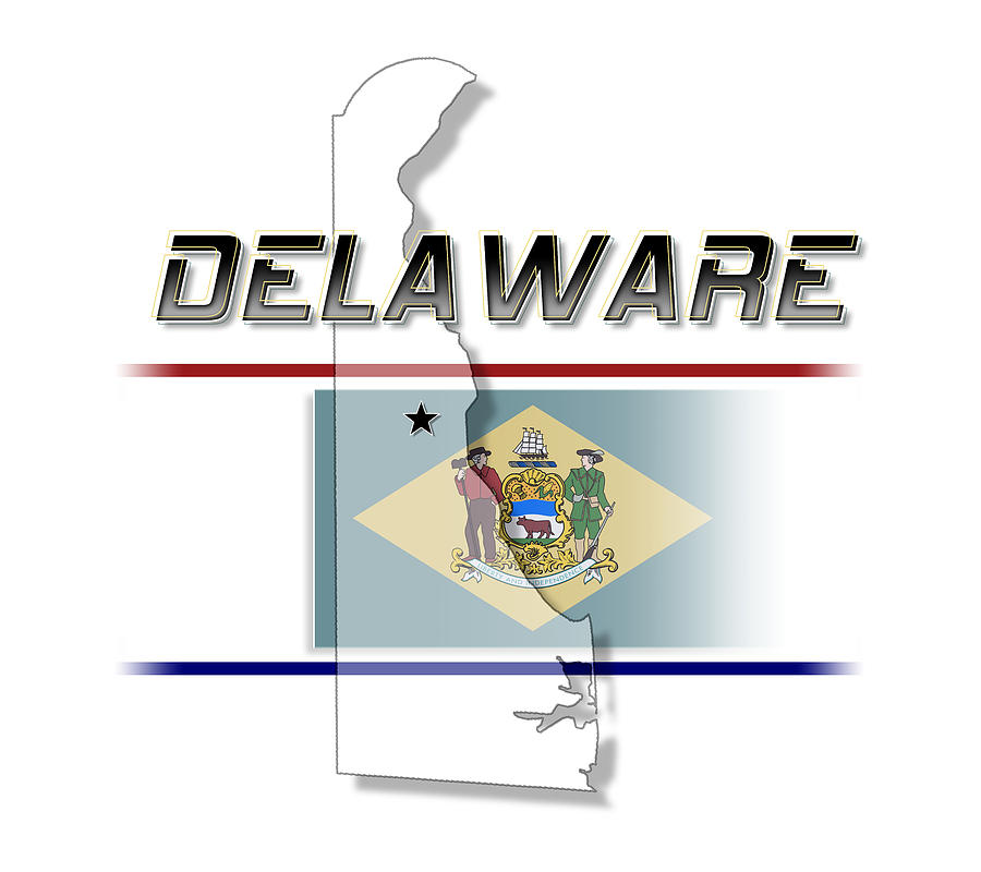 Delaware State Horizontal Print Digital Art by Rick Bartrand