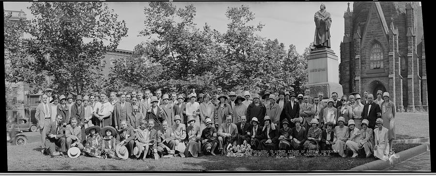 Black And White Photograph - Delegates To Luther League Of America by Fred Schutz Collection