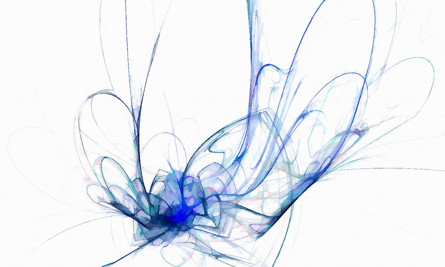 Delicate Abstract Insect Blue Digital Art by Don Northup
