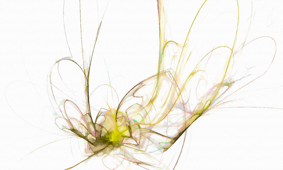 Delicate Abstract Insect Gold Digital Art by Don Northup
