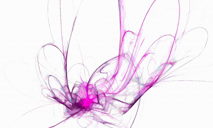 Delicate Abstract Insect Pink Digital Art by Don Northup