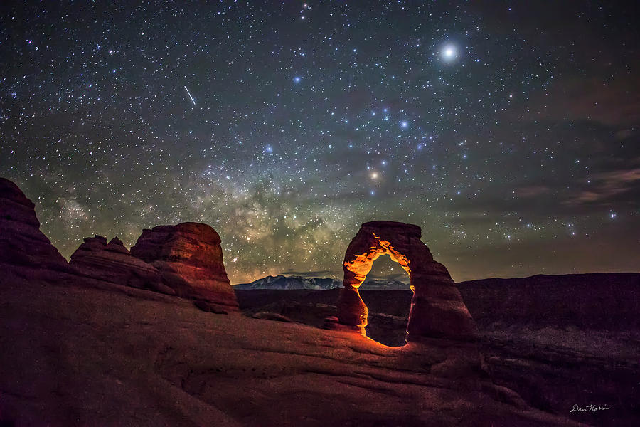 Delicate Arch and the Milky Way Photograph by Dan Norris