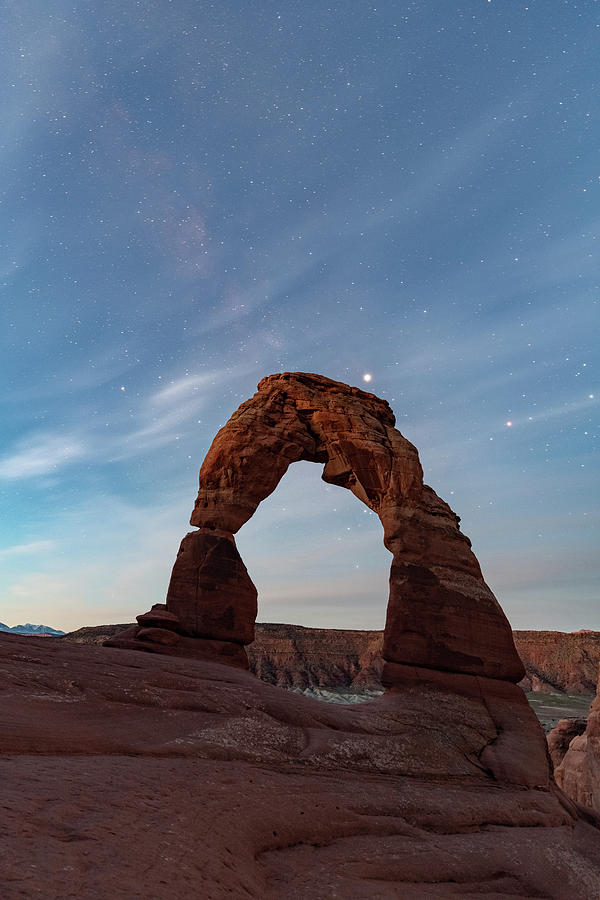 Delicate Arch Starry Sunrise Photograph by Ben Ford - Fine Art America