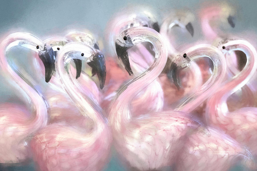 Bird Photograph - Delicate Flamingos by Donna Kennedy