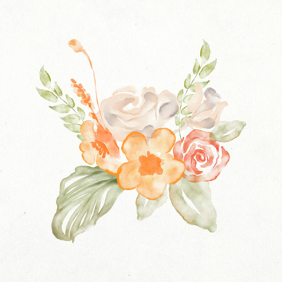 Delicate Floral Watercolor Bouquet Digital Art by Trendy Art Delicate Floral Watercolor Bouquet Digital Art by Trendy Art