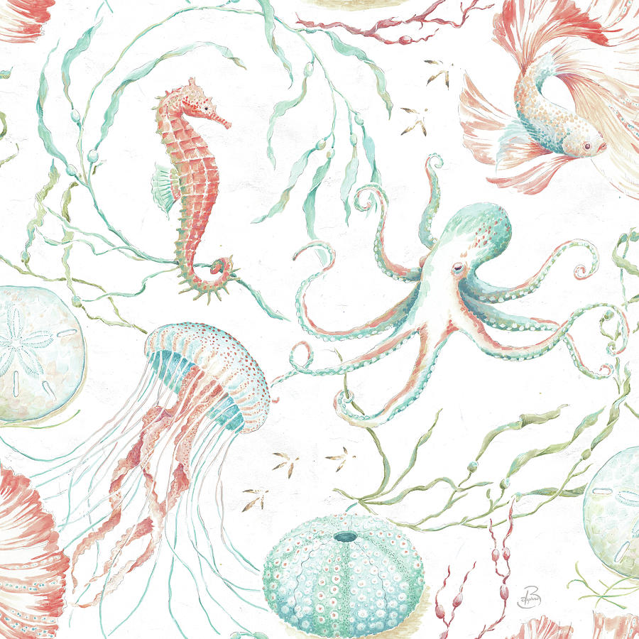 Animal Painting - Delicate Sea Pattern Ia by Daphne Brissonnet