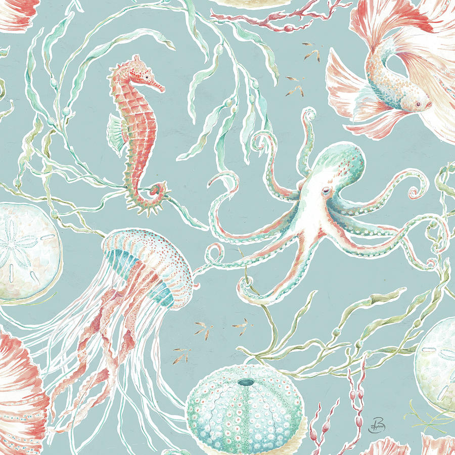 Animal Painting - Delicate Sea Pattern Ic by Daphne Brissonnet