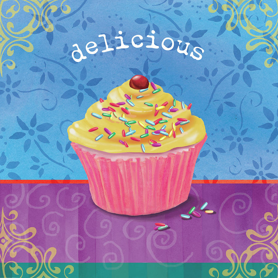 Cupcake Mixed Media - Delicious by Fiona Stokes-gilbert