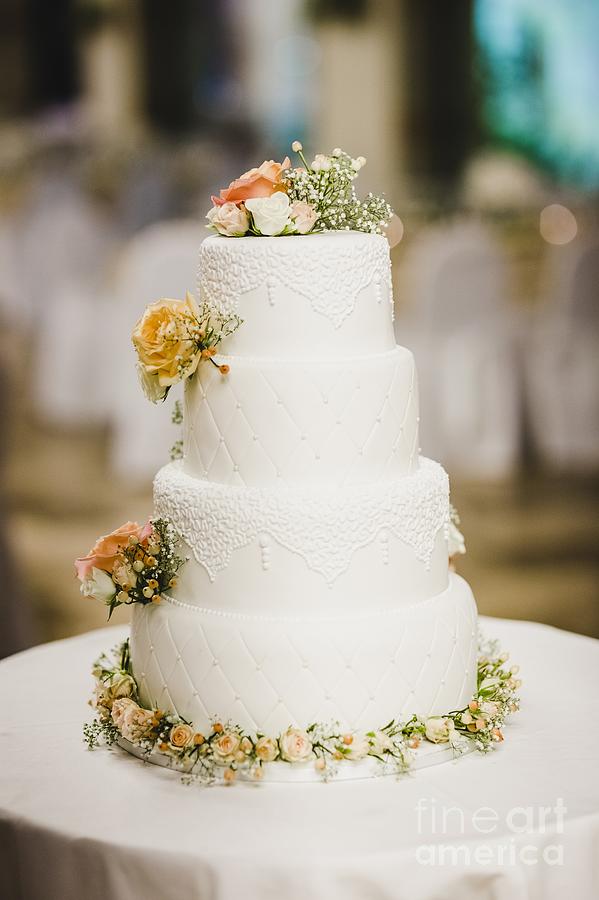 Delicious real wedding cake Photograph by Joaquin Corbalan