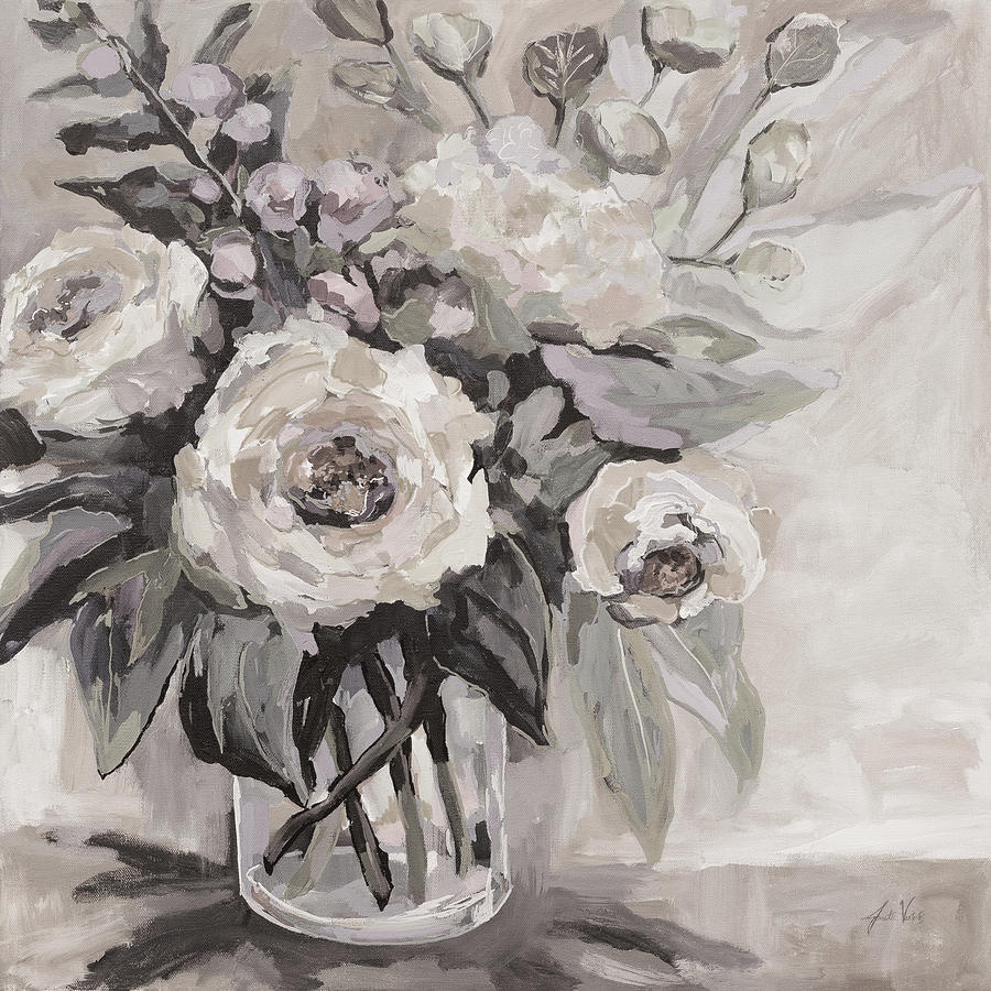 Black And White Painting - Delighted Neutral by Jeanette Vertentes Black And White Painting - Delighted Neutral by Jeanette Vertentes