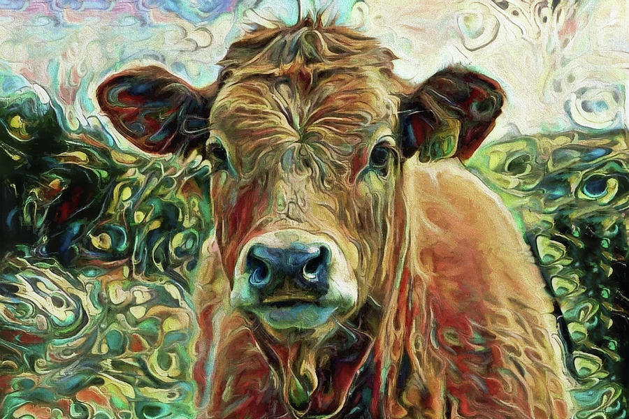 Delilah the Calf Digital Art by Peggy Collins