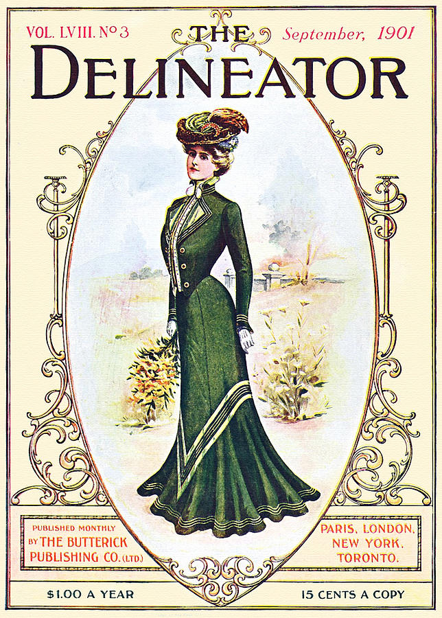 Magazine Painting - Delineator, September 1901 Edwardian Ladys Fashion by Delineator