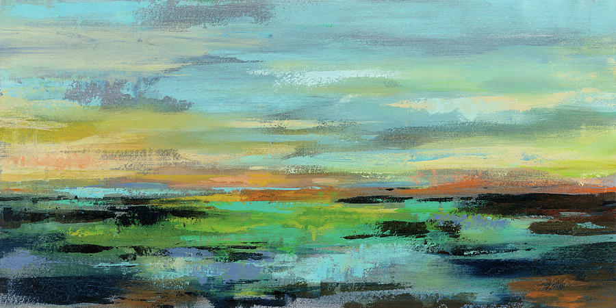 Abstract Painting - Delmar Sunset I by Silvia Vassileva