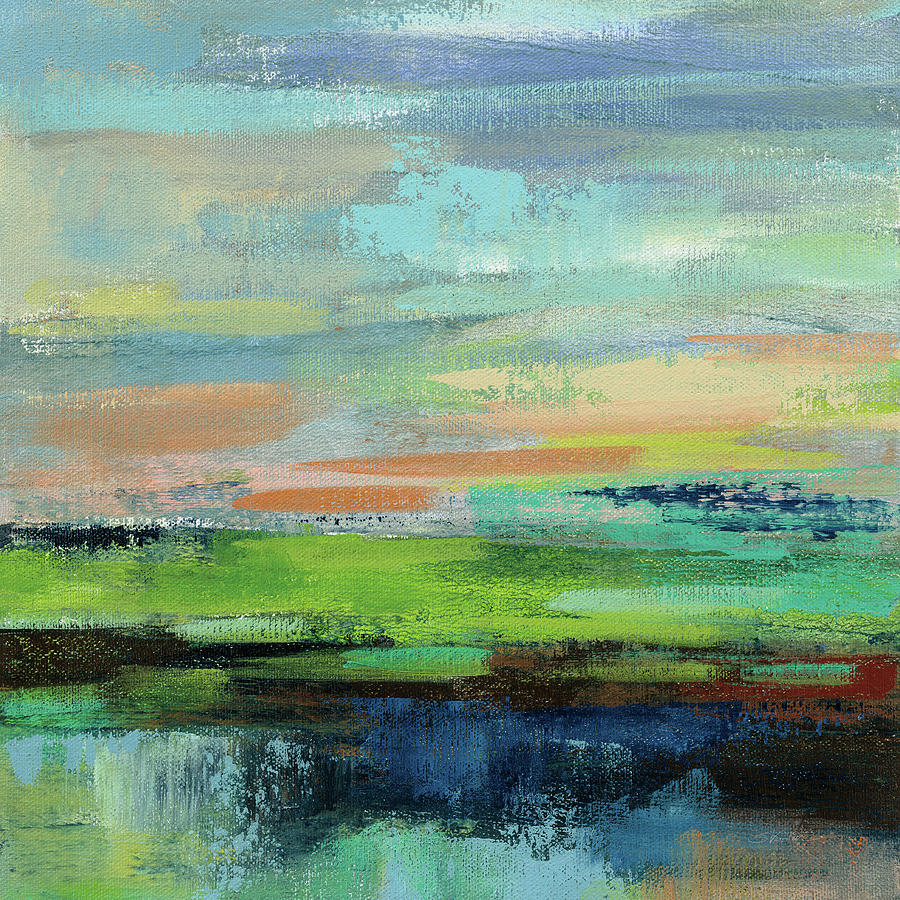 Abstract Painting - Delmar Sunset II by Silvia Vassileva