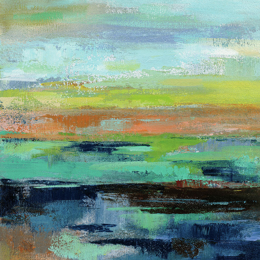 Abstract Painting - Delmar Sunset IIi by Silvia Vassileva