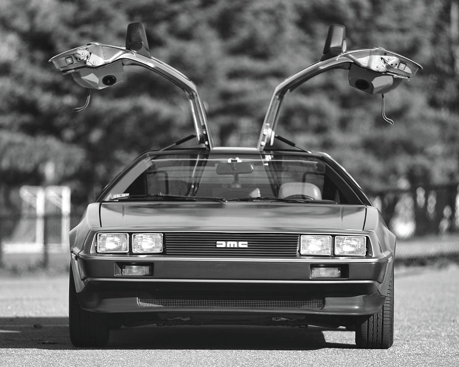 Delorean Black And White Photograph By Dan Dow