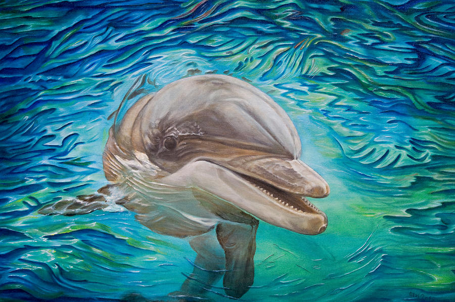 Dolphin Painting - Delphin by Olaf Plantener.