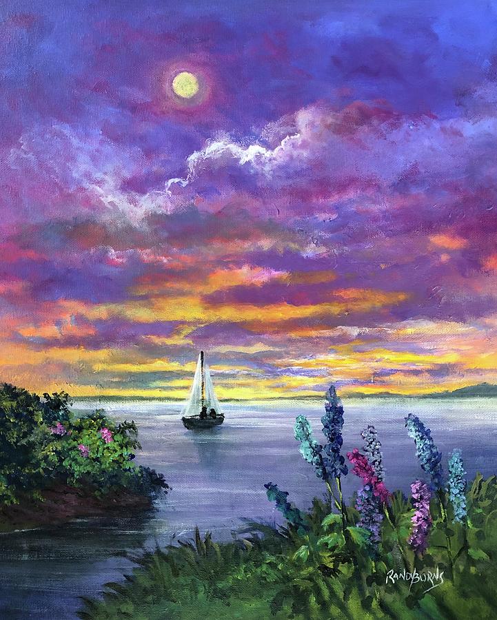 Delphinium Dreams Painting by Rand Burns