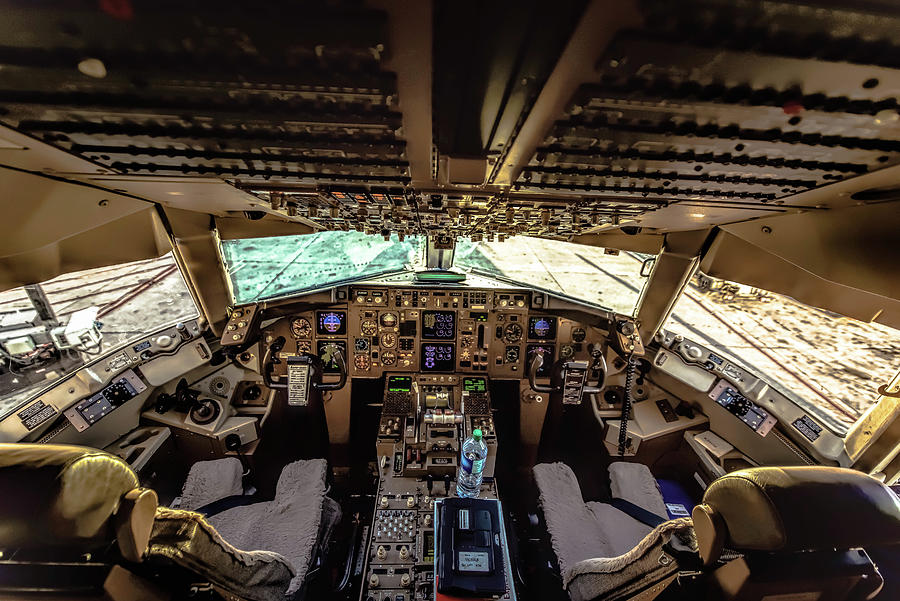 Airplane Photograph - Delta Air Lines - Boeing 767 - Cockpit L2 by Michelle Saraswati