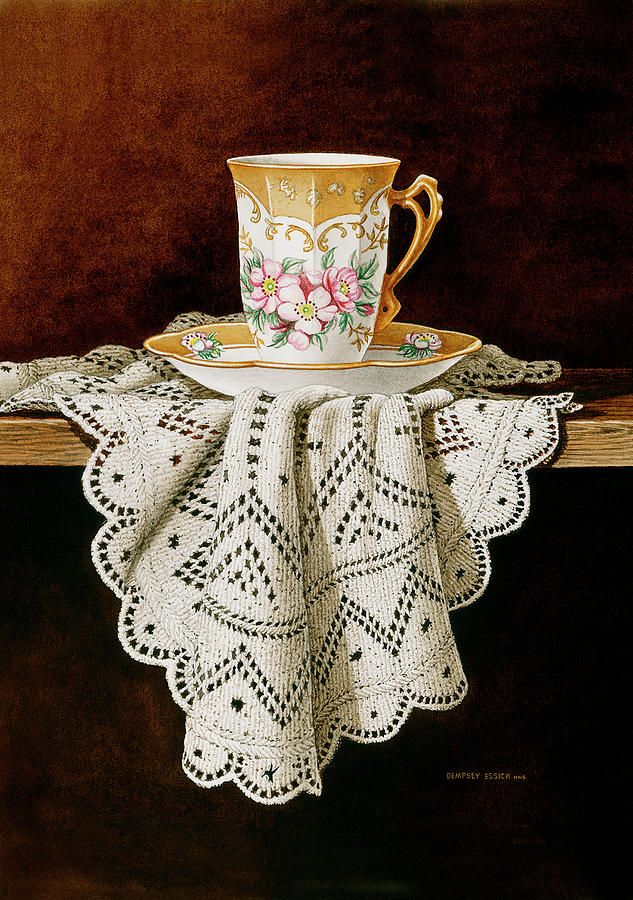 Lace Painting - Demi Cup & Lace Cropped by Dempsey Essick