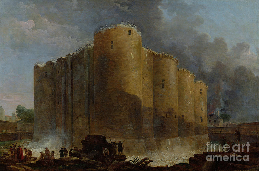 Hubert Robert Painting - Demolition Of The Bastille, 1789 by Hubert Robert