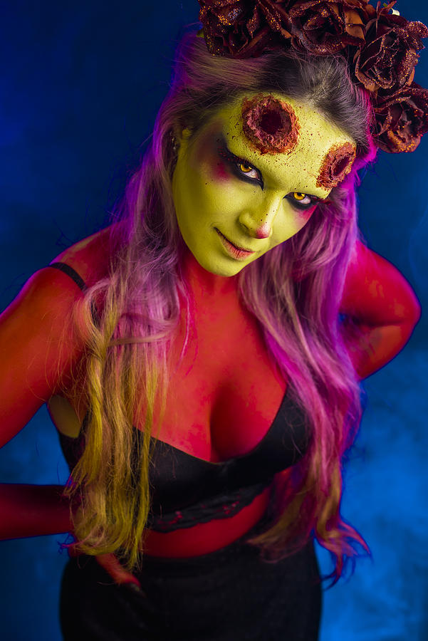 Demon Spooky Halloween Makeup Photograph by Tim Paza May