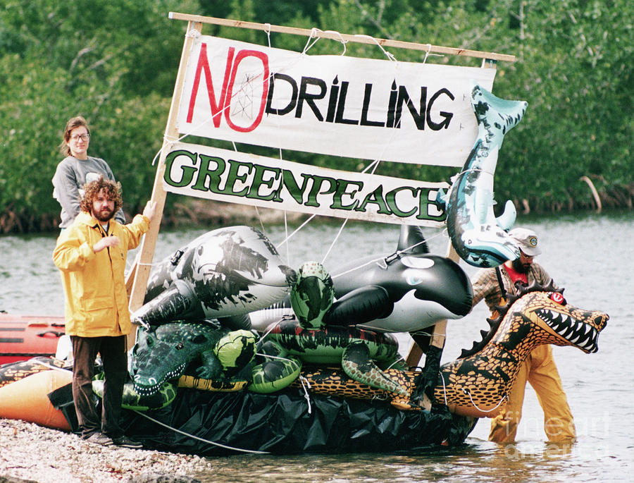 Demonstration Against Oil Drilling Photograph by Bettmann