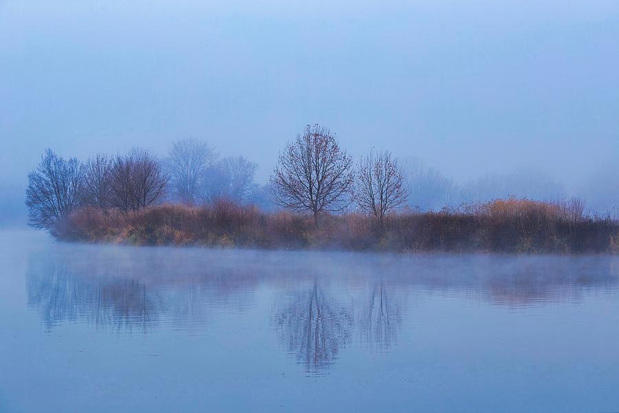 Dense fog on the river Photograph by Lynn Hopwood