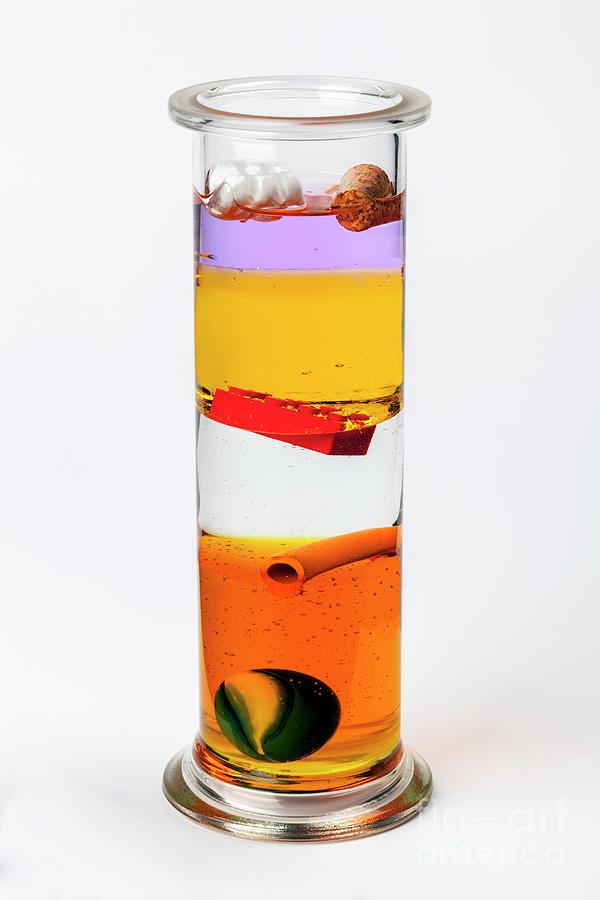 Density Ladder Experiment Photograph by Martyn F. Chillmaid/science Photo Library