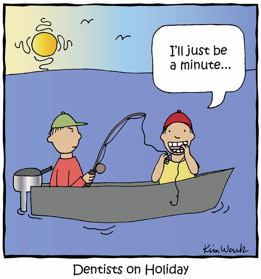 Dentists On Holiday Drawing by Kim Wark Dentists On Holiday Drawing by Kim Wark