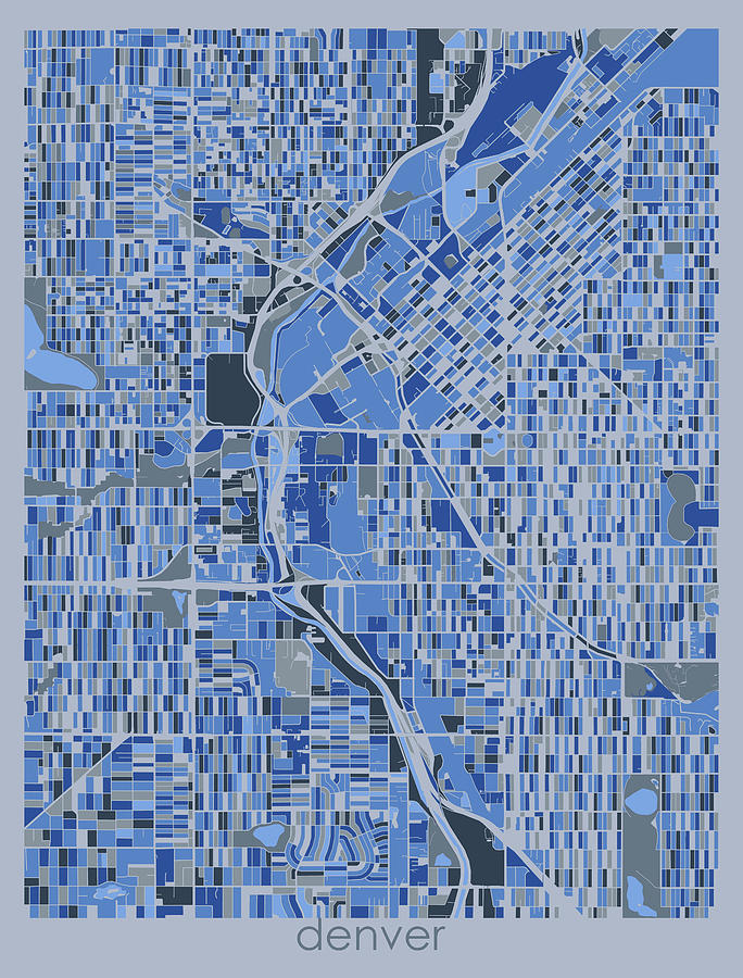 Denver Map Retro 5 Digital Art